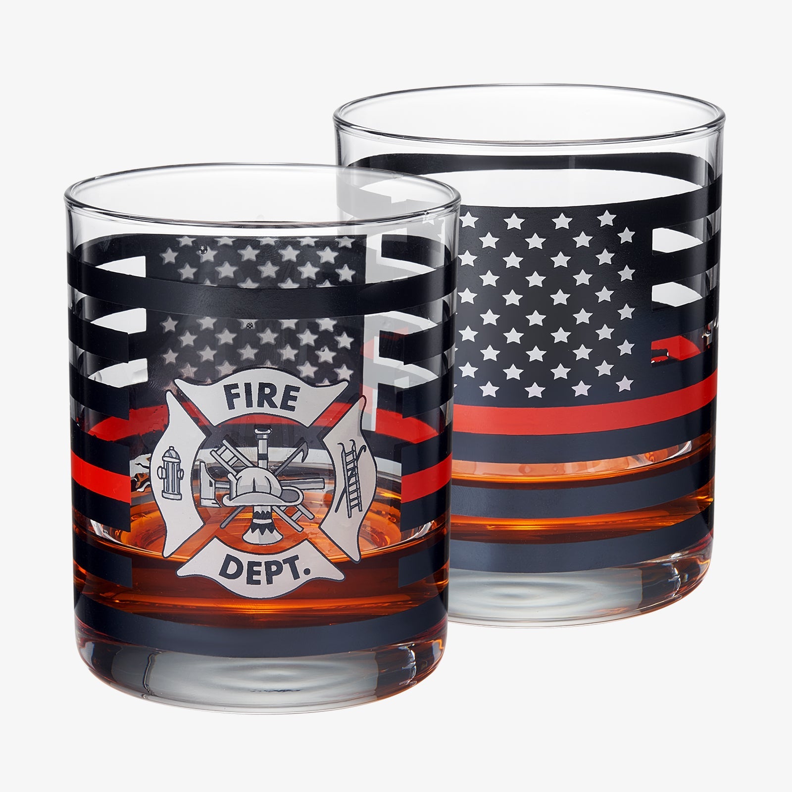 Firefighter Whiskey Glasses | Set of 2 | 12 OZ-0