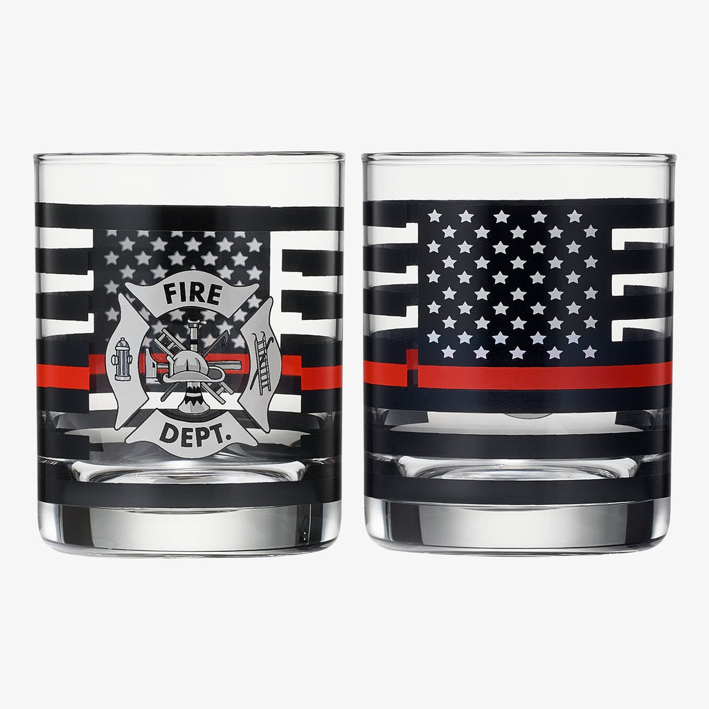 Firefighter Whiskey Glasses | Set of 2 | 12 OZ-1