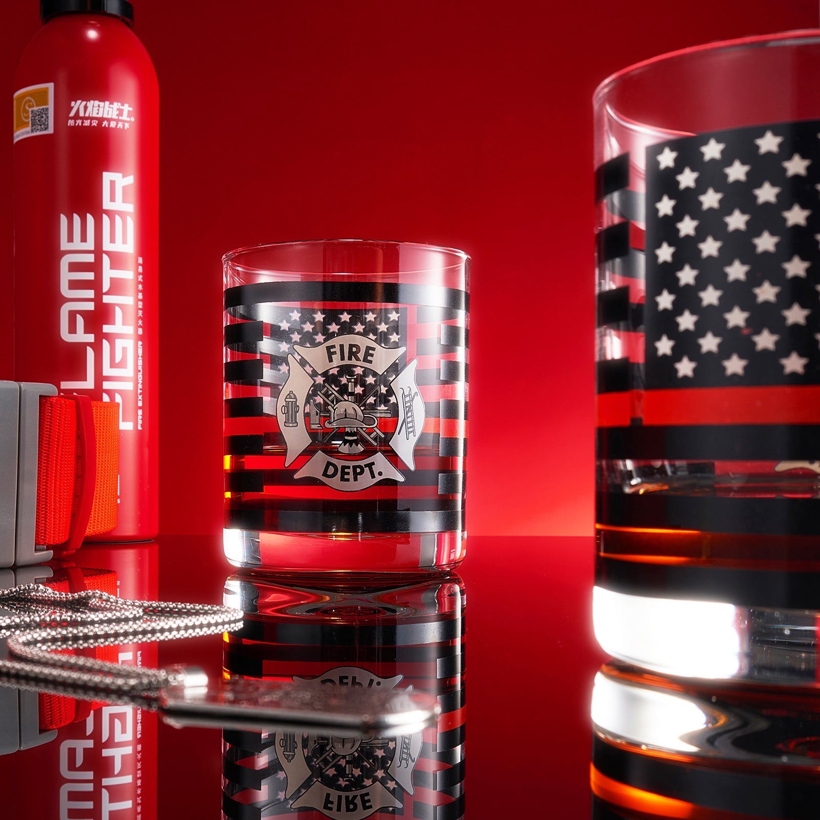 Firefighter Whiskey Glasses | Set of 2 | 12 OZ-2