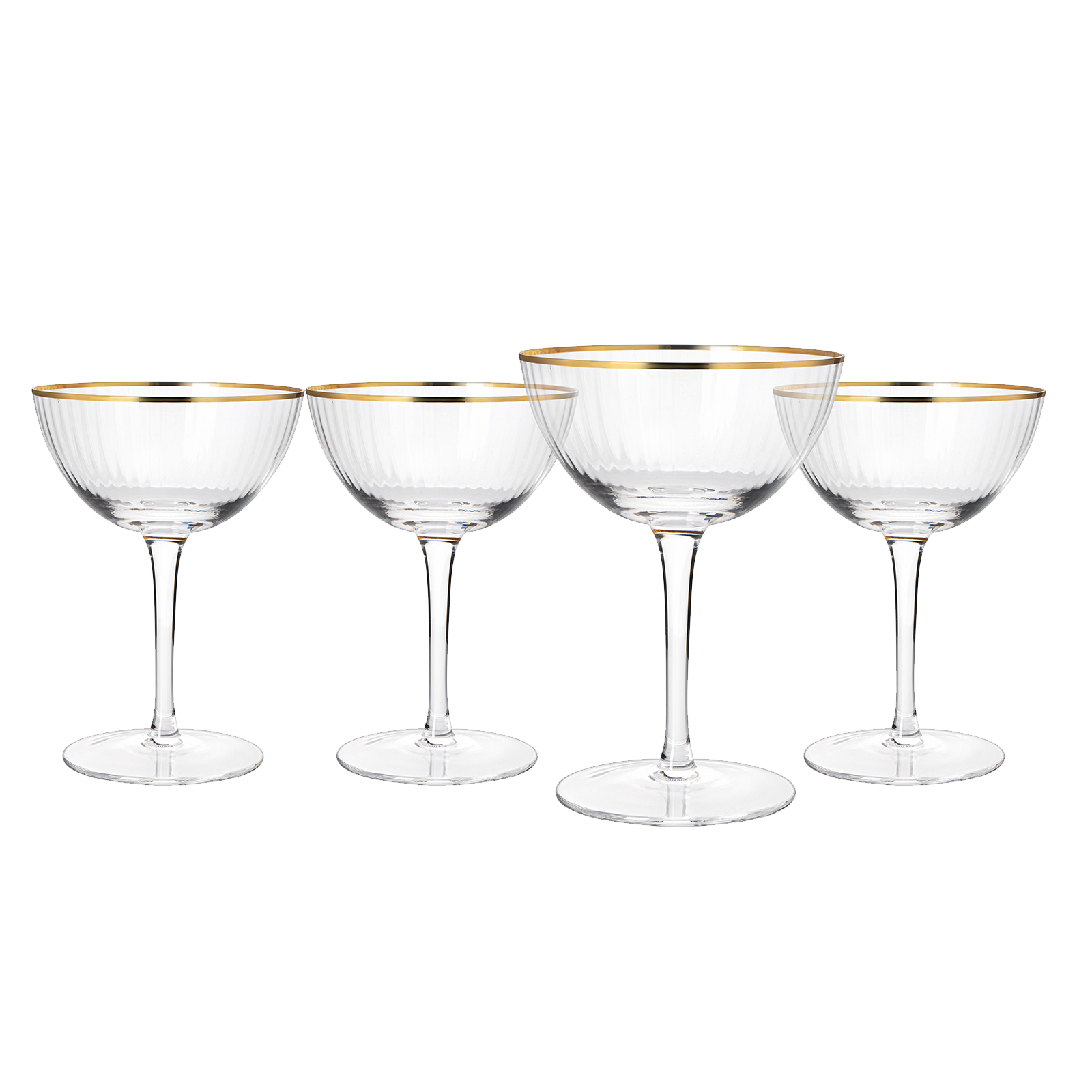 The Wine Savant Gold Rim Glasses 6 oz, Set of 4 Gold Rim Classic Manhattan Glasses-3