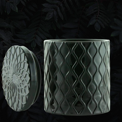 Forbidden Masculine Scent — Matte Black Textured Ceramic Candle w/ Lid-1