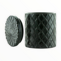 Forbidden Masculine Scent — Matte Black Textured Ceramic Candle w/ Lid  on a white background