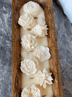 Four Seasons Floral Wooden Dough Bowl Candle-1