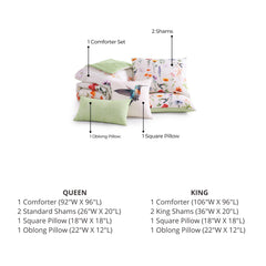 Bebejan Fresh Cut Flowers 5 Piece Reversible Comforter Set