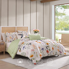 Bebejan Fresh Cut Flowers 5 Piece Reversible Comforter Set