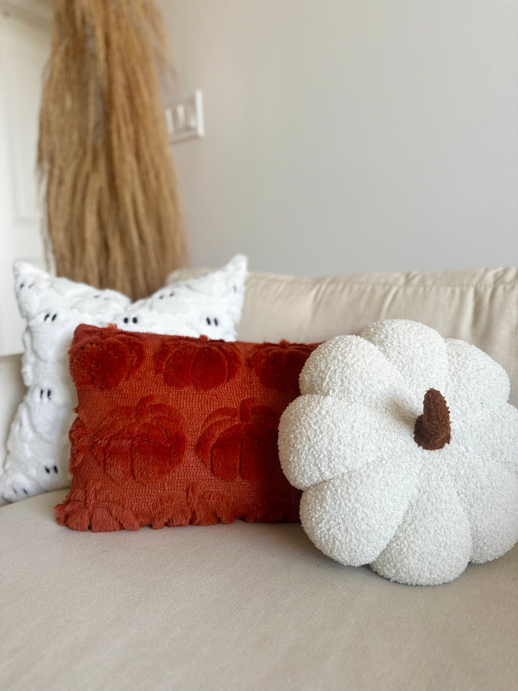 Burnt Orange Pumpkin Lumbar Pillow Cover-3