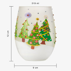 Christmas Tree Holiday Themed Wine & Water Glasses - Set of 2-3