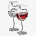 Stemmed Snake Wine Glass | Set of 2 | 19oz Spooky Reptile Glasses 10" H (Silver)-0