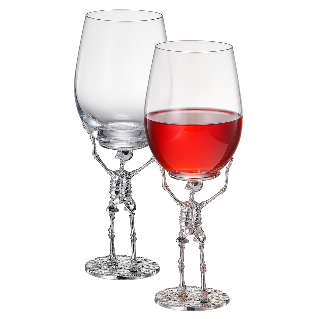 Stemmed Skeleton Wine Glass | Set of 2 | 19oz-0