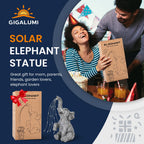 Gigalumi Solar Outdoor Elephant Statue (1 Pack)-4