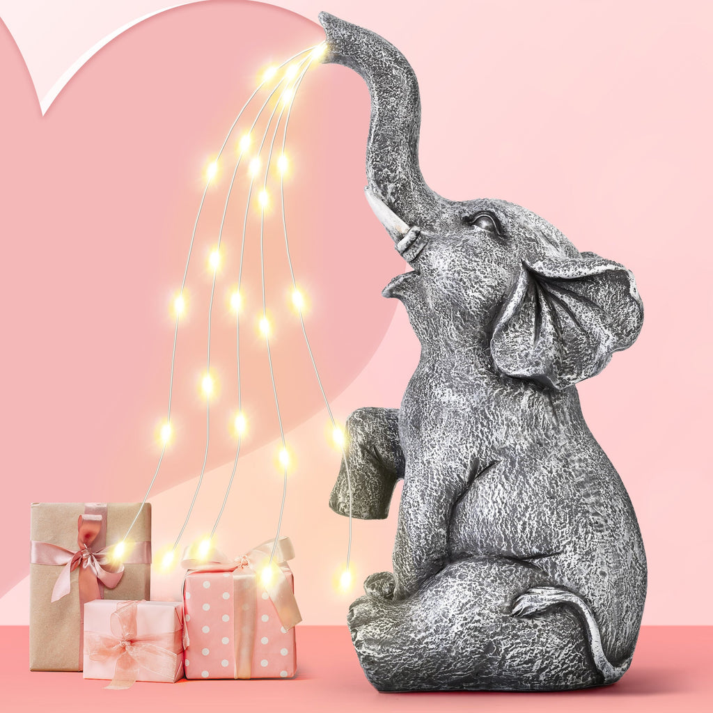 Gigalumi Solar Outdoor Elephant Statue (1 Pack)-0