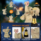 Gigalumi Solar Elephant Garden Statue with Lantern for Patio, Balcony(1 Pack)-2