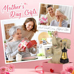 Gigalumi Solar Elephant Garden Statue with Lantern for Patio, Balcony(1 Pack)-3