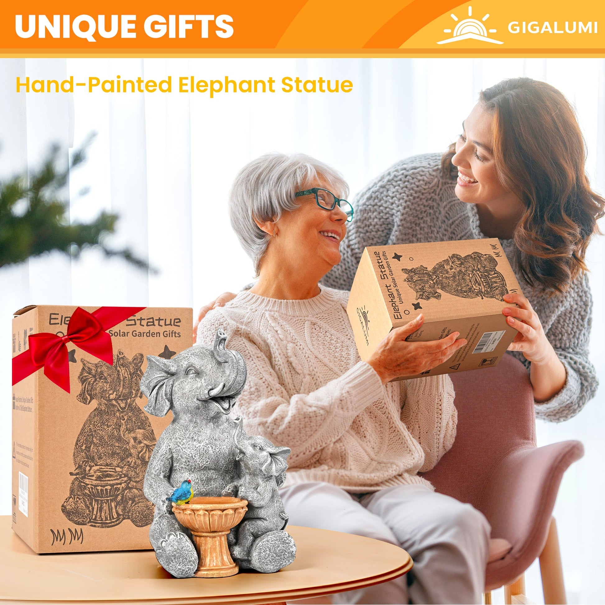 Gigalumi Solar Loving Elephant Yard Decoration (1 Pack)-3