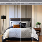 Bebejan Geometric Black & White 5 Piece Reversible Comforter Set
