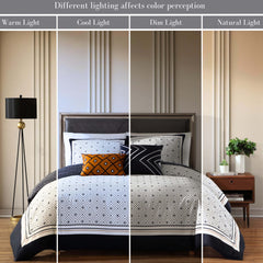 Bebejan Geometric Black & White 5 Piece Reversible Comforter Set