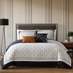 Bebejan Geometric Black & White 5 Piece Reversible Comforter Set