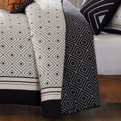 Bebejan Geometric Black & White 5 Piece Reversible Comforter Set