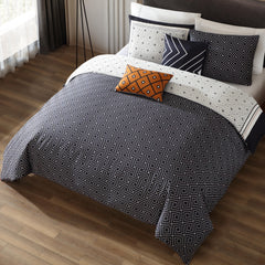 Bebejan Geometric Black & White 5 Piece Reversible Comforter Set