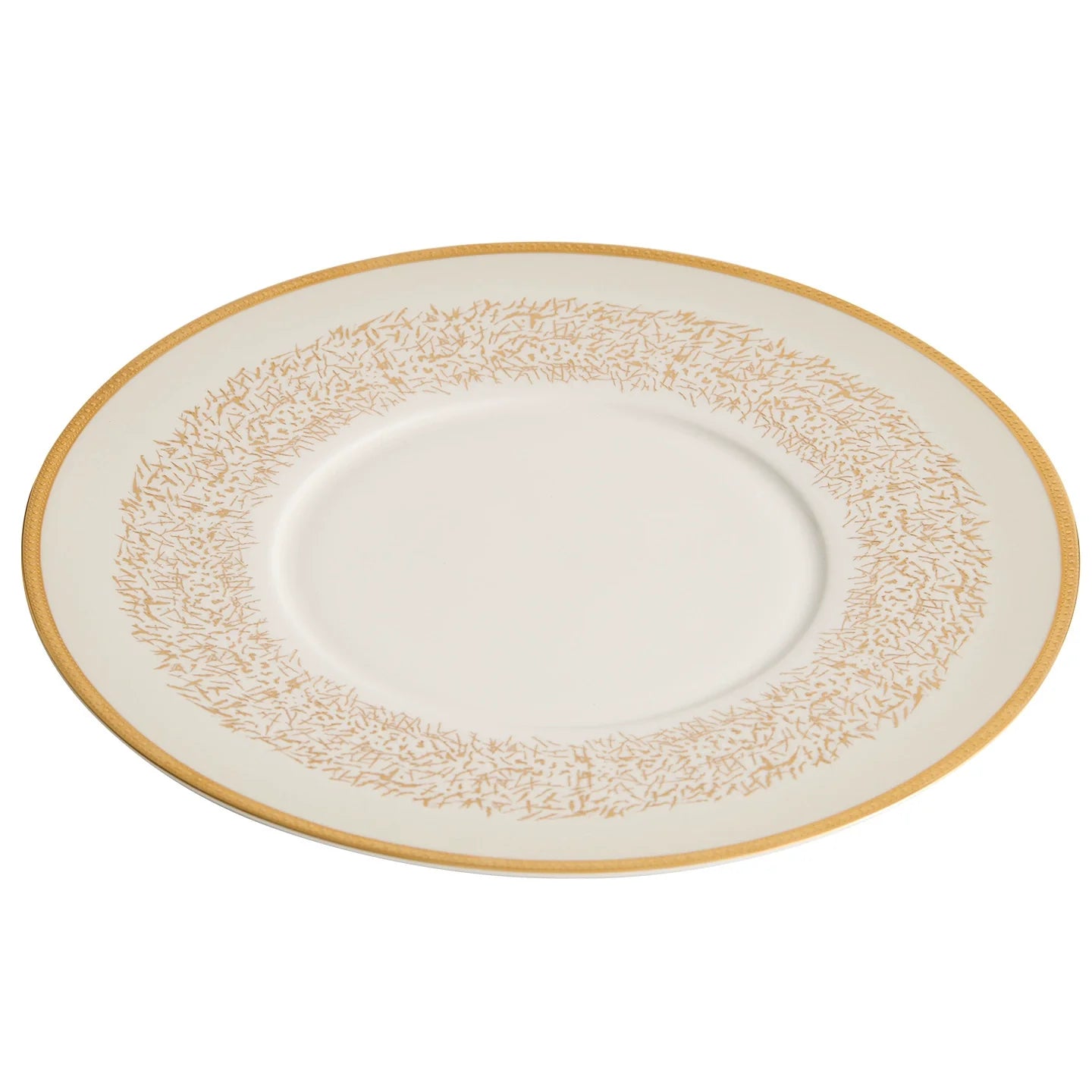 Gold-Pattern Wide-Rim Ceramic Plate — Collector’s Edition Fine Tableware-4
