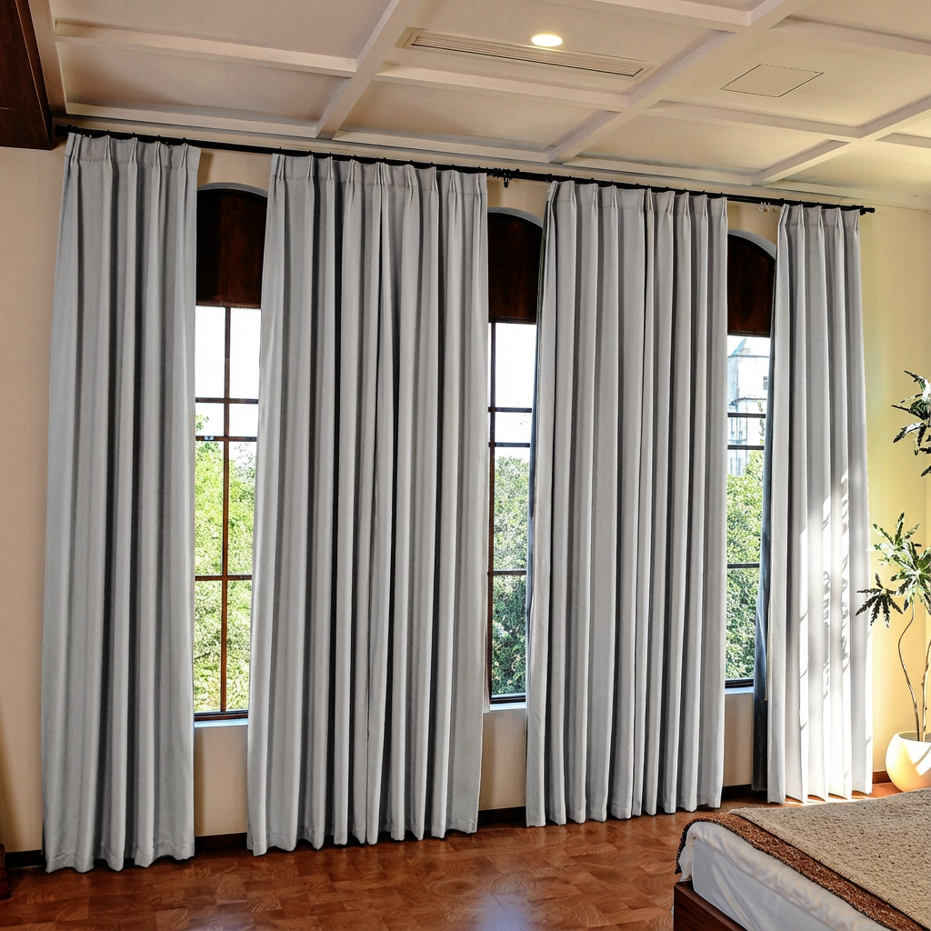 Custom Luxury Silk-Fiber Blackout Curtains-6