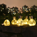 Gigalumi Crackle Glass Outdoor Hanging Lanterns Set (4 Pack)-1