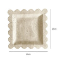 7.9" Scalloped Travertine Natural Stone Jewelry Dish and Catchall Tray