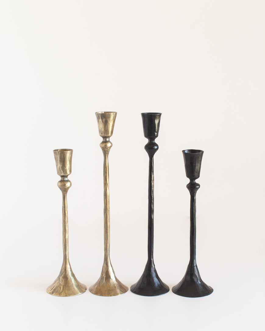 Gemini Hand-Forged Iron Candle Stands | Set of 2-3