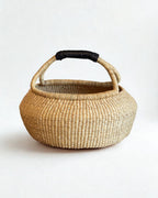 Handwoven Ghana Kettle Basket with Handle-0