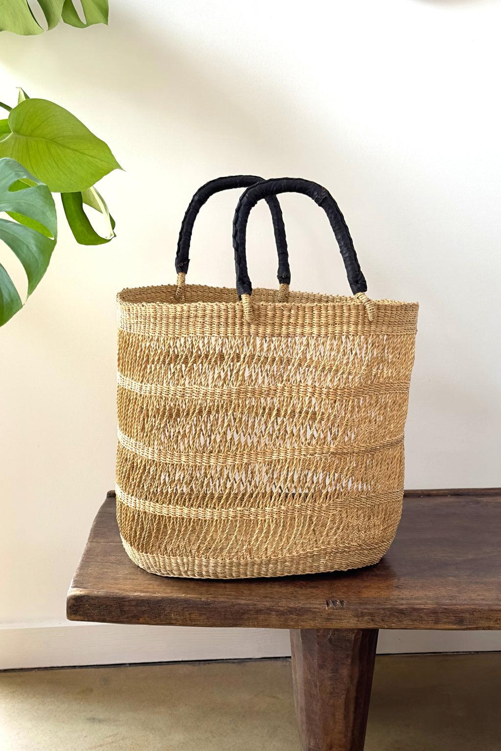 Handwoven African Market Tote Bag – Natural-2