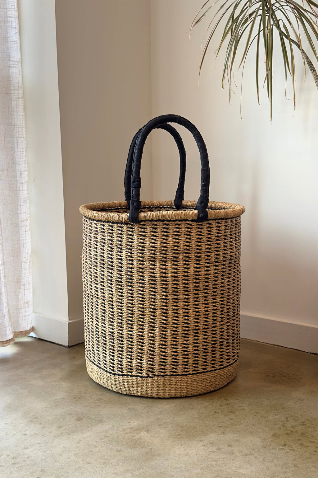 Large Handwoven Storage & Laundry Hamper – Vertical Stripe-0