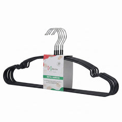 Black Metal Hangers PVC Anti-Slip - 1 Case (200 Hangers)-0