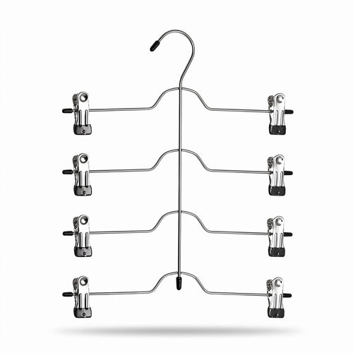 4 Tier Metal Skirt Hangers with Clips - 1 Case (30pcs)-0