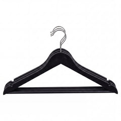 Black Plastic Rubber Coated Hangers - 1 Case (120 Hangers)-0