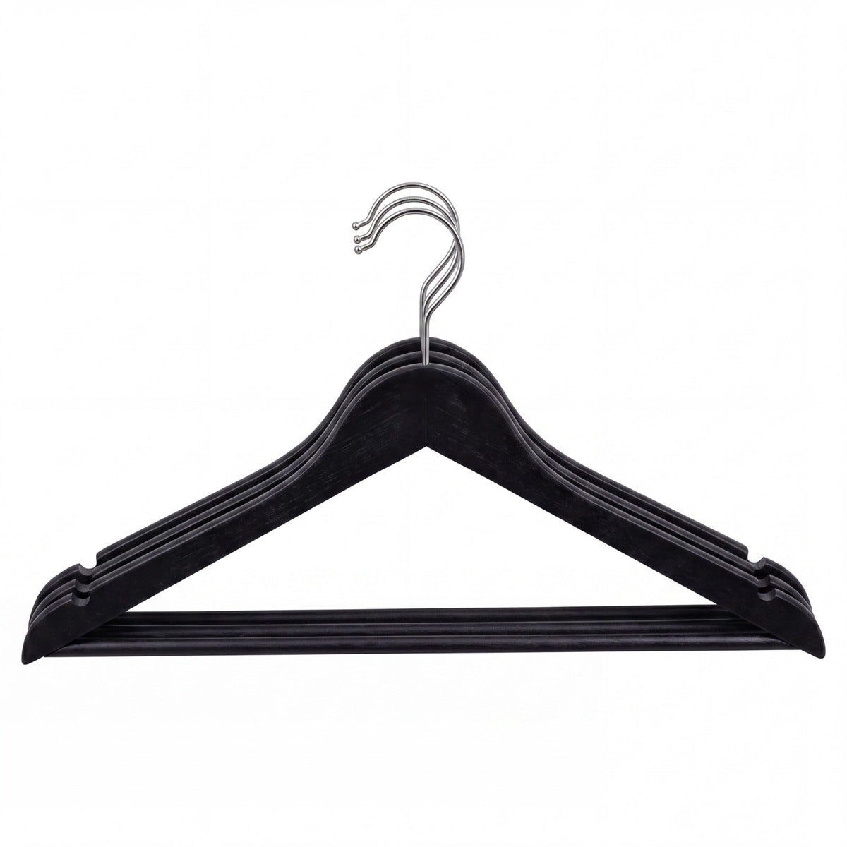Black Plastic Rubber Coated Hangers - 1 Case (120 Hangers)-0