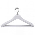 White Plastic Rubber Coated Hangers - 1 Case (120 Hangers)-0
