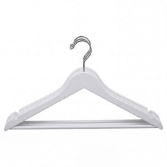 White Plastic Rubber Coated Hangers - 1 Case (120 Hangers)-0