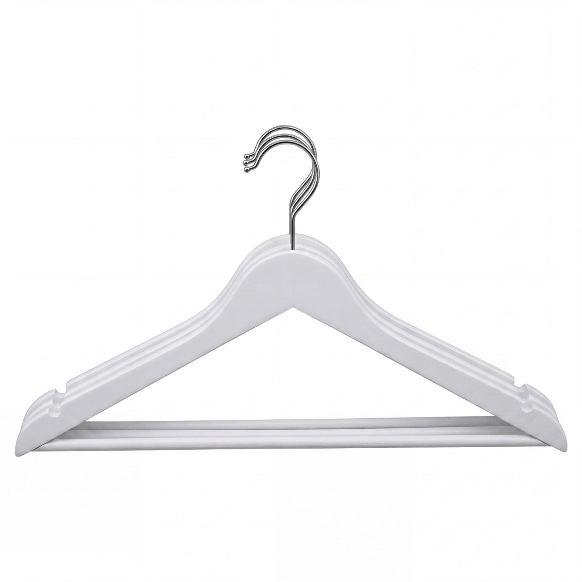 White Plastic Rubber Coated Hangers - 1 Case (120 Hangers)-0