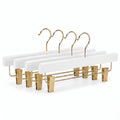 White Wooden Pants Hanger with Clips - 1 Case (120 Hangers)-0