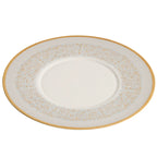 Sky-Blue Wide-Rim Hand-Painted Porcelain Plate – Luxury Gold-Edged Dinnerware-4
