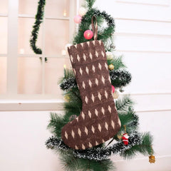 Hand Print Thick Linen Brown Omji Stockings