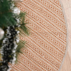 Pure Linen Block Print Christmas Treeskirts - Doji