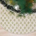 Block Print Green Leaf Christmas Treeskirts - Jaisalmer