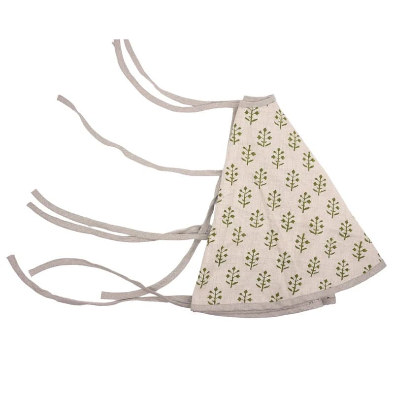 Block Print Green Leaf Christmas Treeskirts - Jaisalmer