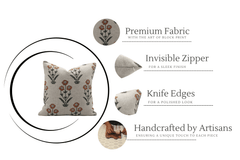 Hand Printed Linen Cushion Cover - Amitabh