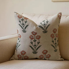 Hand Printed Linen Cushion Cover - Amitabh