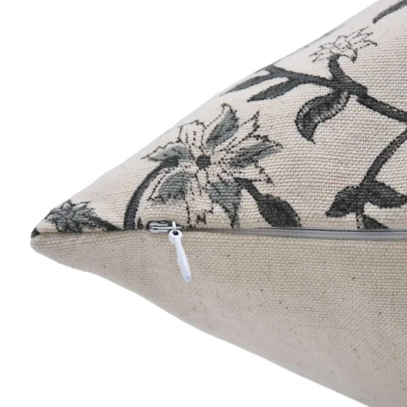 Block Print Aradhana Gray Cushion Cover