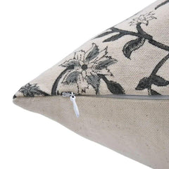 Block Print Aradhana Gray Cushion Cover