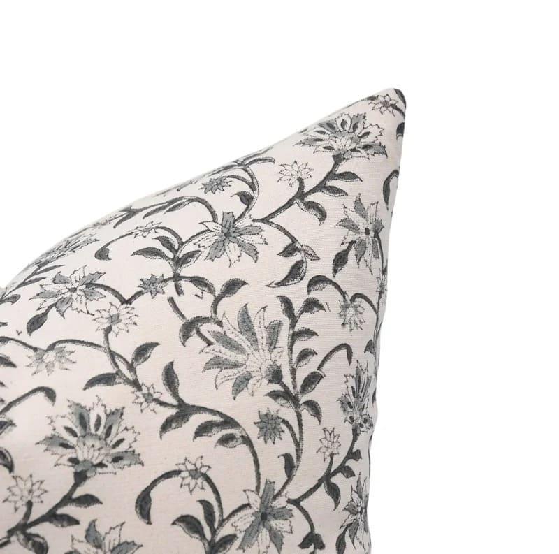 Block Print Aradhana Gray Cushion Cover