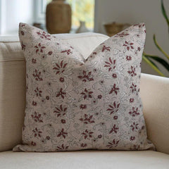 Indian Brown Floral Cushion Cover - Aradhana